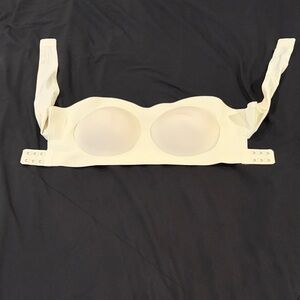 Cream Black and Neutral Strapless Bra XL